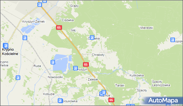 mapa Chraboły gmina Dobrzyniewo Duże, Chraboły gmina Dobrzyniewo Duże na mapie Targeo