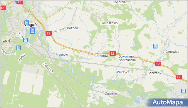 mapa Chrobrów, Chrobrów na mapie Targeo