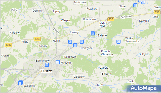 mapa Chrzęsne, Chrzęsne na mapie Targeo