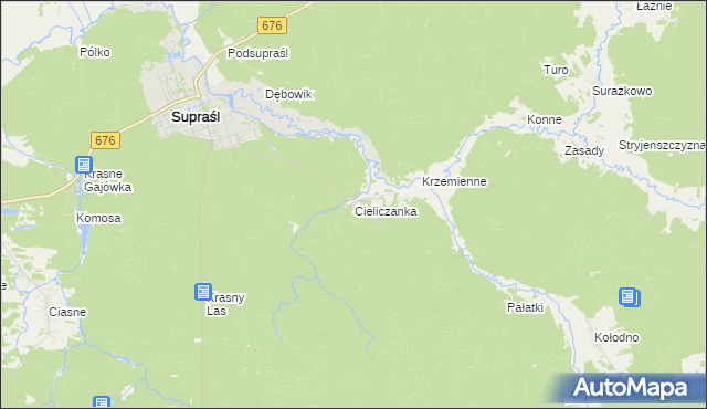 mapa Cieliczanka, Cieliczanka na mapie Targeo