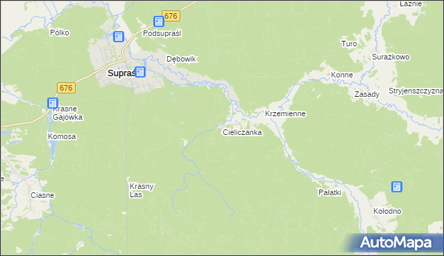 mapa Cieliczanka, Cieliczanka na mapie Targeo