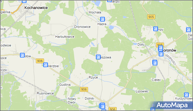 mapa Cieszowa, Cieszowa na mapie Targeo