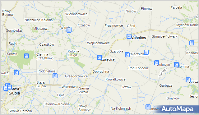 mapa Czajęcice, Czajęcice na mapie Targeo