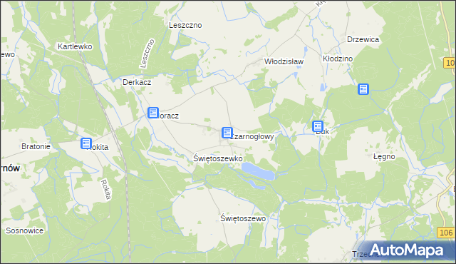 mapa Czarnogłowy, Czarnogłowy na mapie Targeo