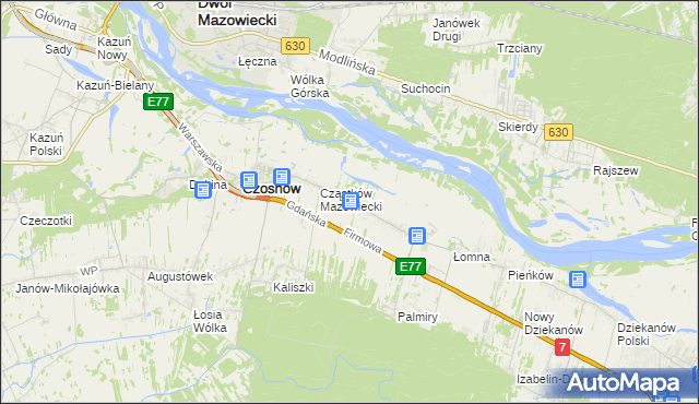 mapa Cząstków Polski, Cząstków Polski na mapie Targeo