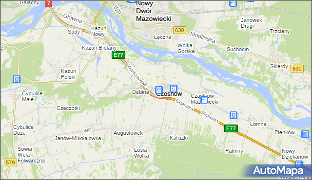 mapa Czosnów, Czosnów na mapie Targeo