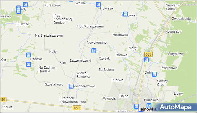 mapa Czyżyki, Czyżyki na mapie Targeo