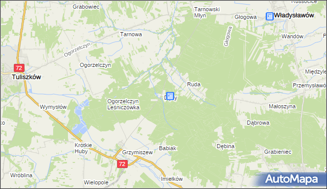 mapa Dęby gmina Tuliszków, Dęby gmina Tuliszków na mapie Targeo