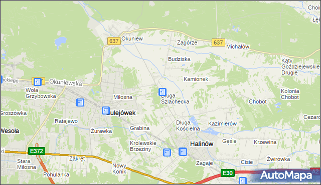 mapa Długa Szlachecka, Długa Szlachecka na mapie Targeo