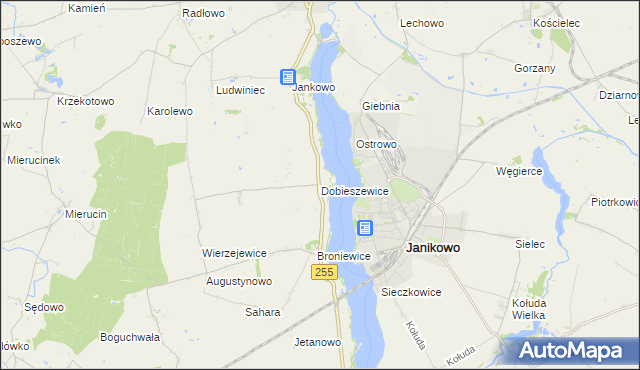 mapa Dobieszewice, Dobieszewice na mapie Targeo