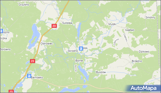 mapa Dolsk gmina Dębno, Dolsk gmina Dębno na mapie Targeo