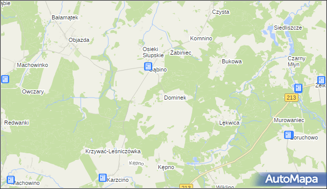 mapa Dominek, Dominek na mapie Targeo