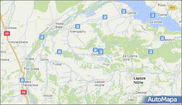 mapa Dursztyn, Dursztyn na mapie Targeo