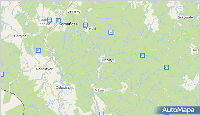 mapa Duszatyn, Duszatyn na mapie Targeo