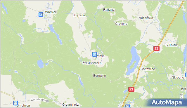 mapa Dyszno, Dyszno na mapie Targeo