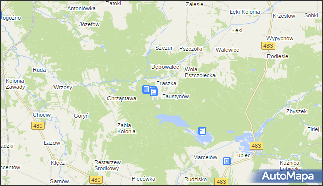 mapa Faustynów, Faustynów na mapie Targeo