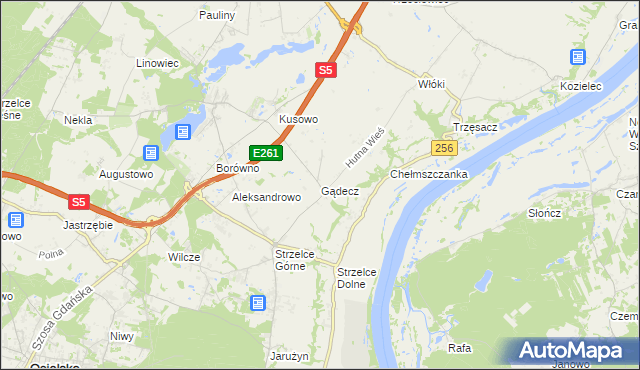 mapa Gądecz, Gądecz na mapie Targeo