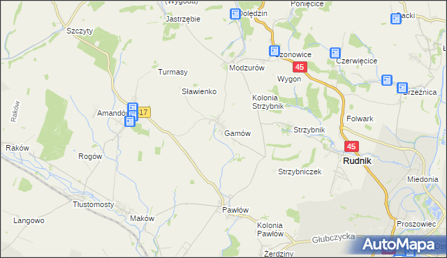 mapa Gamów, Gamów na mapie Targeo