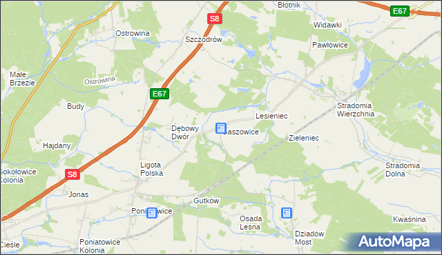 mapa Gaszowice gmina Syców, Gaszowice gmina Syców na mapie Targeo