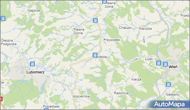 mapa Golejów, Golejów na mapie Targeo