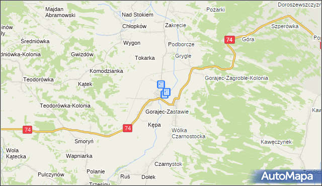 mapa Gorajec-Stara Wieś, Gorajec-Stara Wieś na mapie Targeo