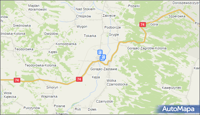 mapa Gorajec-Stara Wieś, Gorajec-Stara Wieś na mapie Targeo