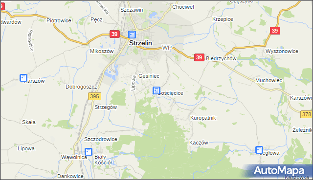 mapa Gościęcice, Gościęcice na mapie Targeo