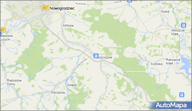 mapa Gościszów, Gościszów na mapie Targeo