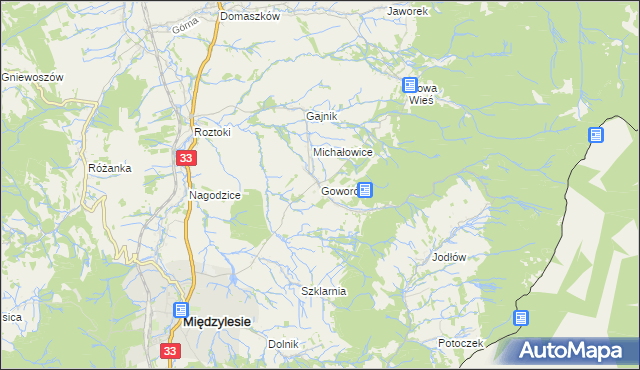 mapa Goworów, Goworów na mapie Targeo