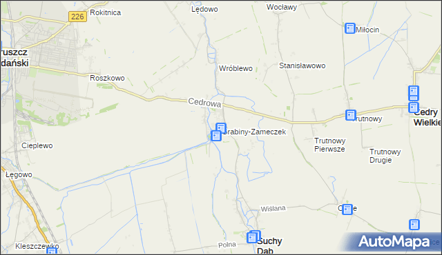 mapa Grabiny-Zameczek, Grabiny-Zameczek na mapie Targeo