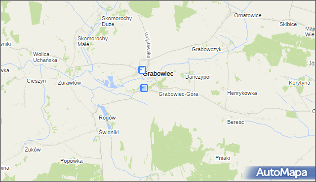 mapa Grabowiec-Góra, Grabowiec-Góra na mapie Targeo