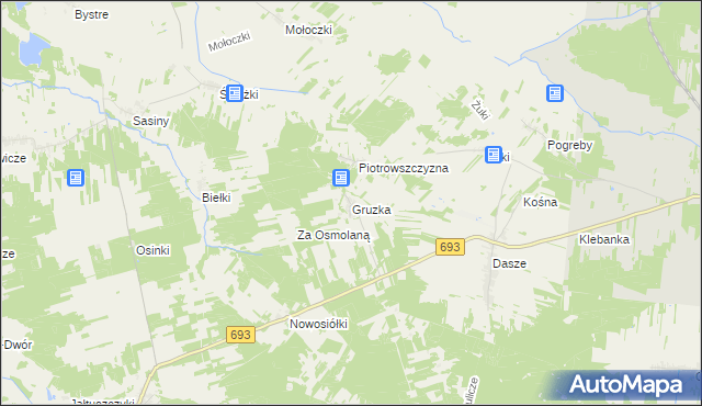 mapa Gruzka, Gruzka na mapie Targeo