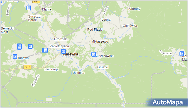 mapa Guszczewina, Guszczewina na mapie Targeo