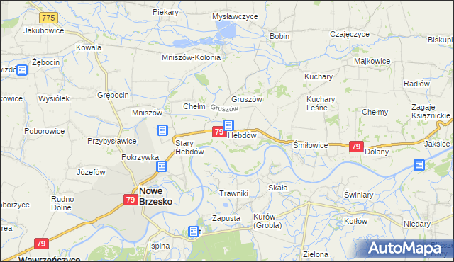 mapa Hebdów, Hebdów na mapie Targeo