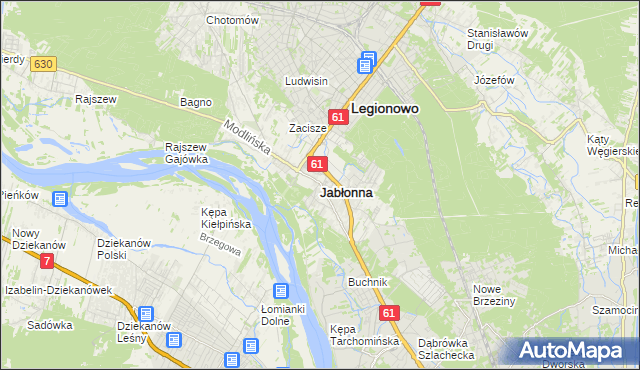 mapa Jabłonna powiat legionowski, Jabłonna powiat legionowski na mapie Targeo