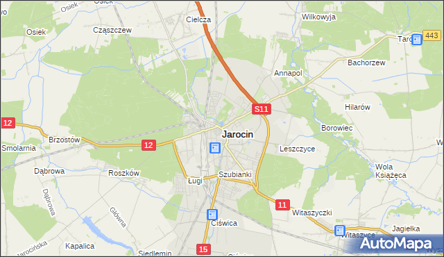 mapa Jarocin, Jarocin na mapie Targeo