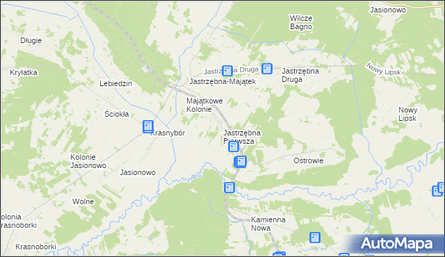 mapa Jastrzębna Pierwsza, Jastrzębna Pierwsza na mapie Targeo