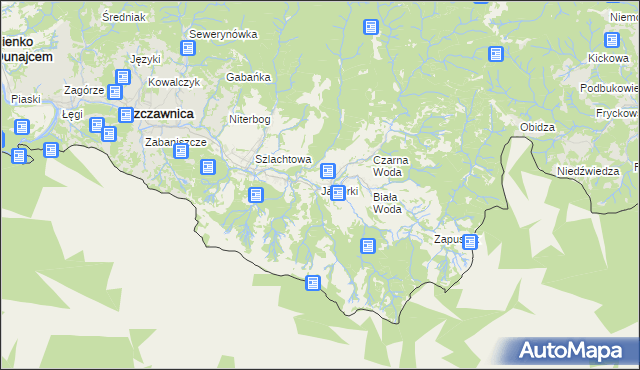 mapa Jaworki gmina Szczawnica, Jaworki gmina Szczawnica na mapie Targeo