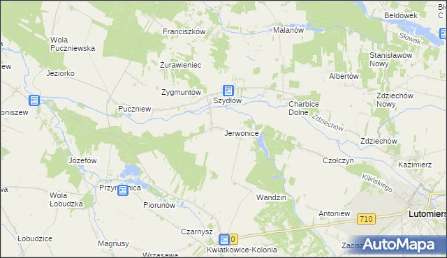 mapa Jerwonice, Jerwonice na mapie Targeo