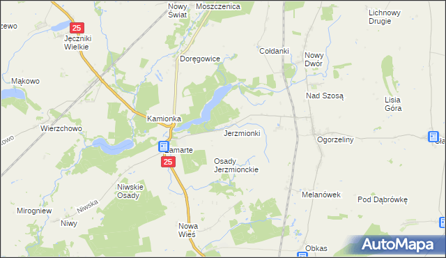 mapa Jerzmionki, Jerzmionki na mapie Targeo