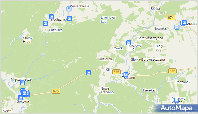 mapa Jeziorek gmina Szudziałowo, Jeziorek gmina Szudziałowo na mapie Targeo