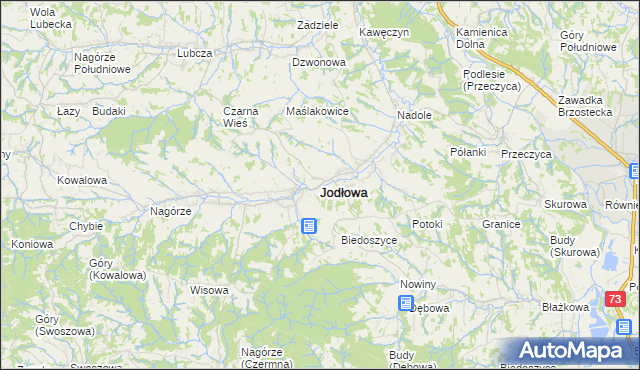 mapa Jodłowa, Jodłowa na mapie Targeo