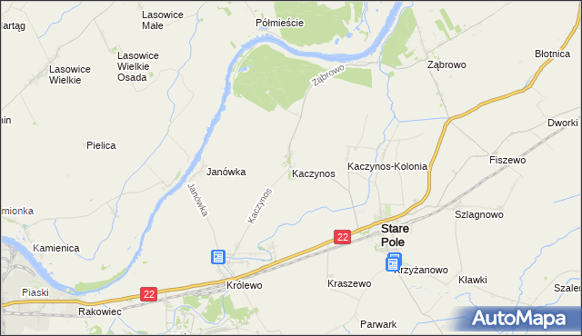 mapa Kaczynos, Kaczynos na mapie Targeo