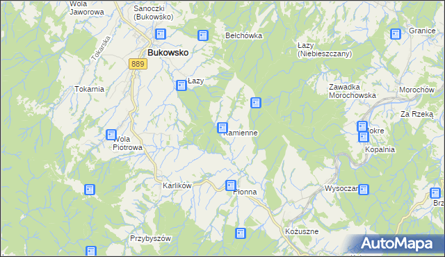 mapa Kamienne, Kamienne na mapie Targeo