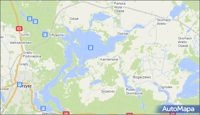 mapa Kamieńskie, Kamieńskie na mapie Targeo