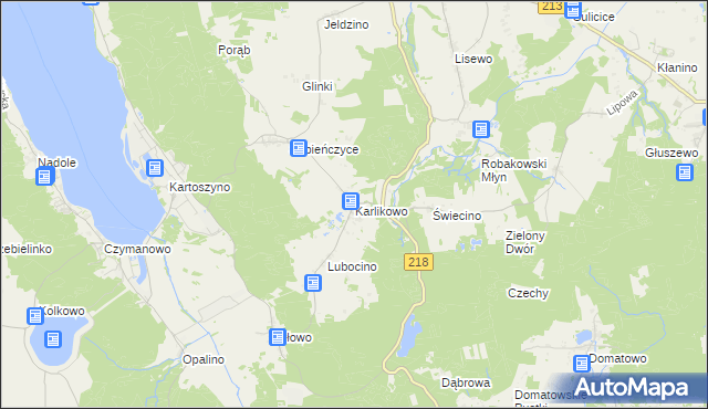 mapa Karlikowo, Karlikowo na mapie Targeo