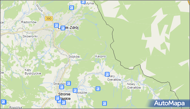 mapa Karpno gmina Lądek-Zdrój, Karpno gmina Lądek-Zdrój na mapie Targeo