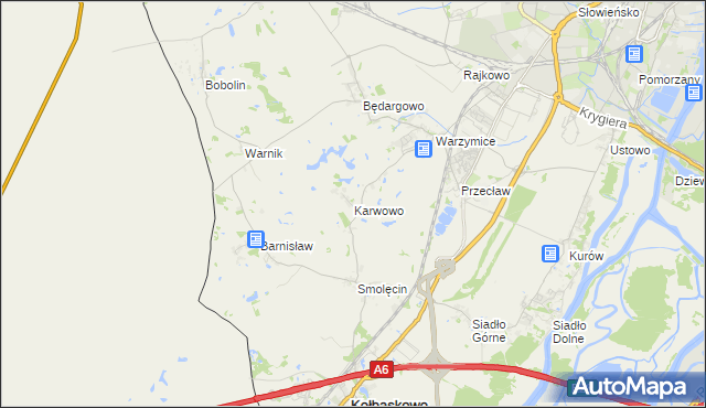 mapa Karwowo gmina Kołbaskowo, Karwowo gmina Kołbaskowo na mapie Targeo