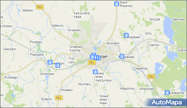 mapa Kętrzyn, Kętrzyn na mapie Targeo