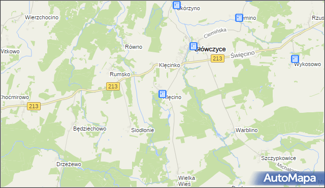 mapa Klęcino, Klęcino na mapie Targeo